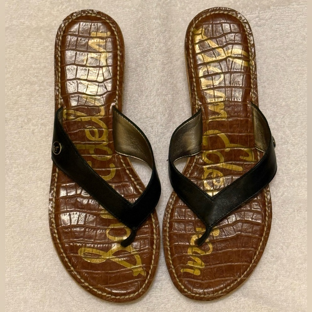 Sam Edelman Romy Cork Wedge Sandals Black- Size 9